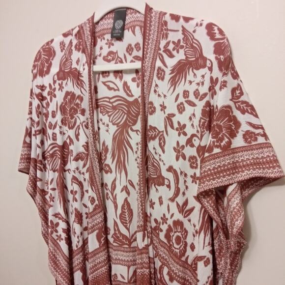 Vince Camuto Lightweight Kimono Wrap Summer Cardigan Beach Coverup Novelty Bird - Picture 2 of 11